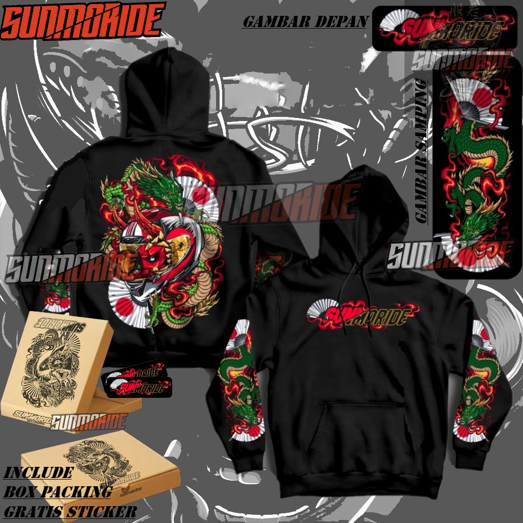 Áo Hoodie Sunmoride Nguyên Bản Và Hộp Nhãn Dán Áo Khoác Chống Nắng Chất Liệu Dày Dặn Kích Thước M L XL XXL Dragon Nhật Bản Cho Nam Và Nữ