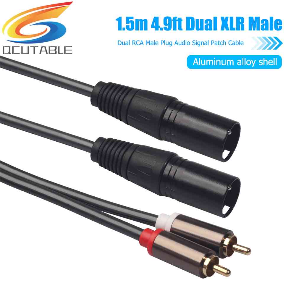 Dây Cáp Âm Thanh 1.5m 4.9ft Dual XLR Male Sang Dual RCA Male