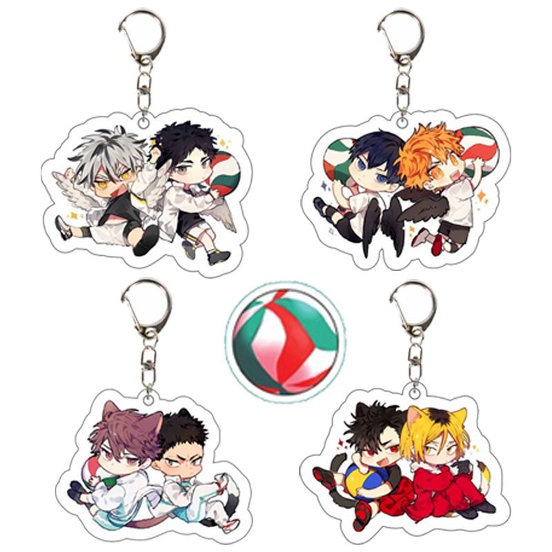 (COUPLE) Móc khóa HAIKYUU!! ver Tai Mèo và Cánh Chim VUA BÓNG CHUYỀN anime chibi mica trong acrylic xinh xắn độc đáo