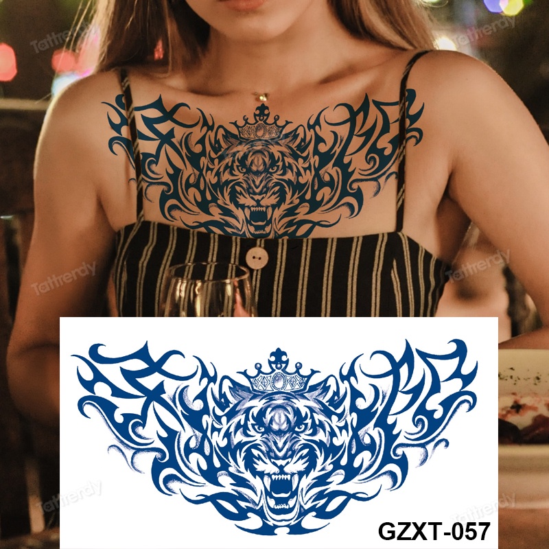 Hình Xăm Tạm Thời Cỡ Lớn Chống Thấm Nước Trang Trí Lưng Ngực Và Cơ Thể Cho Nam