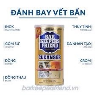 Bột Tẩy Rửa Đa Năng Bar Keepers Friend BKF ( NK Mỹ) BỘT LÀM SẠCH HỮU CƠ - BAR KEEPERS FRIEND NHẬP KHẨU USA