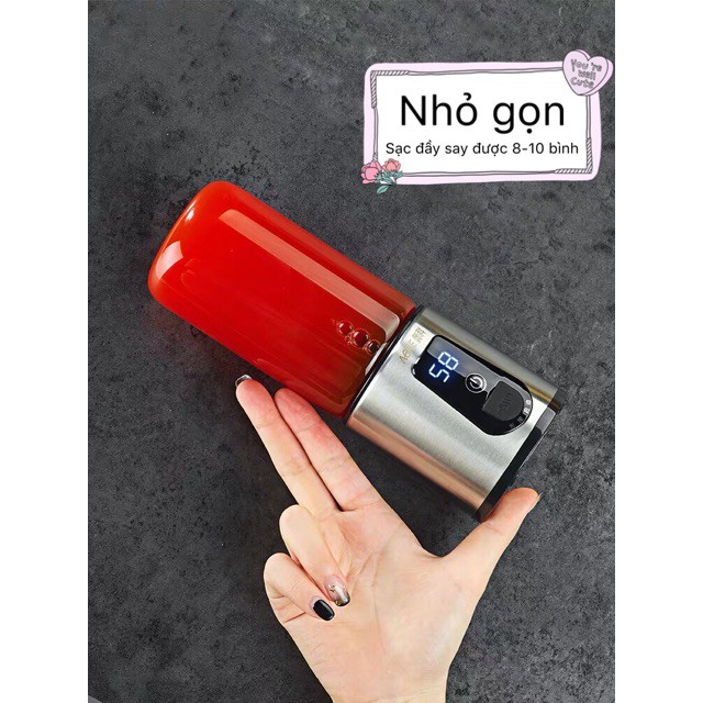 08✻GD58D0310 MÁY XAY SINH TỐ MINI ÉP NƯỚC  HOA QUẢ SẠC ĐIỆN ĐÁ CẦM TAY TIỆN LỢI