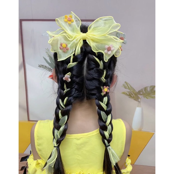 Kẹp Tóc Nơ Hoa Tuyết Cho Bé Gái