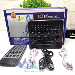 Sound Card V10 Chính Hãng AQTA Kèm Điều Khiển & Mic BM-900 Thu Âm Hát Live Stream - Hát karaoke Cực Hay-DC3291