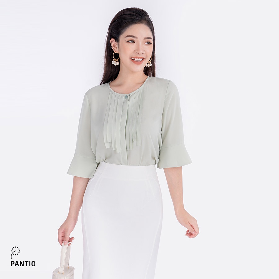 Áo sơ mi kiểu chất liệu lụa cát thiết kế áo đặc biệt dáng suông FAS33011 - PANTIO