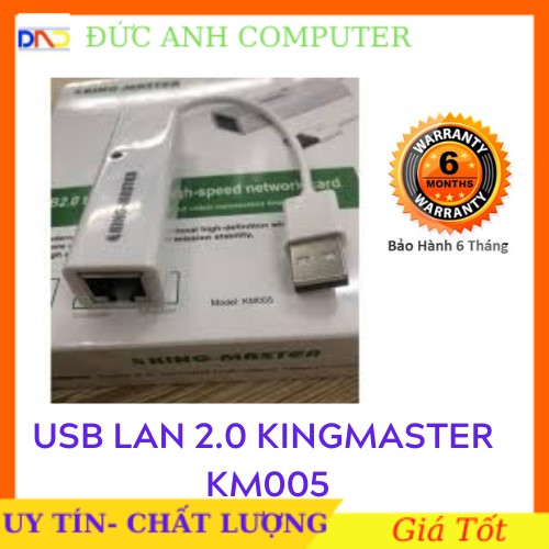 Cáp USB RA LAN Kingmaster KM005 - Full Box - Hàng Chính Hãng, Bảo Hành 6 Tháng- Kết Nối Ổn Định