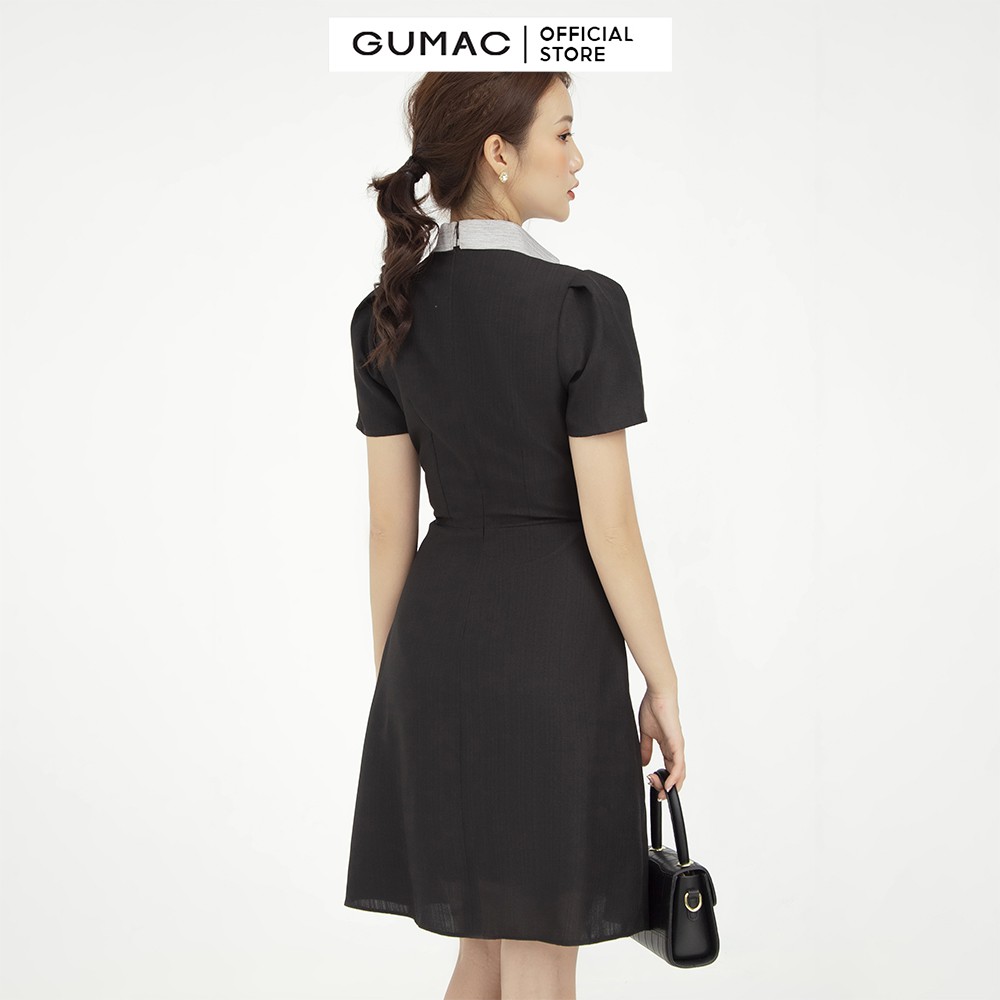 [Mã MABR07062 giảm 8% tối đa 50K đơn từ 249K] Đầm body nữ sexy xếp ly GUMAC màu đen, tay ngắn thanh lịch DB526 | BigBuy360 - bigbuy360.vn