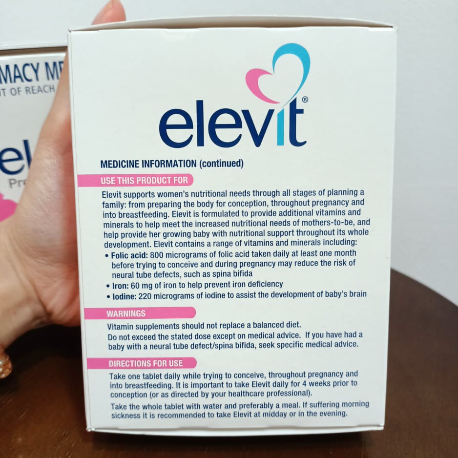 Vitamin tổng hợp bà bầu Elevit Úc 100 viên [Mẫu Mới]