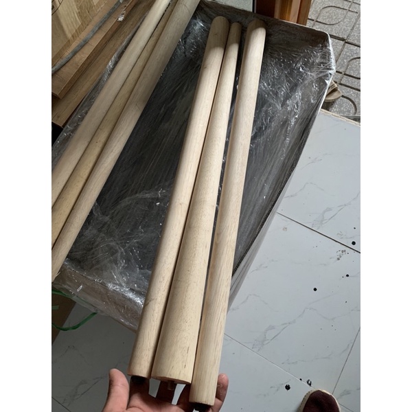 Chân bàn tiện tròn gỗ cao su size 30 -40-62-73