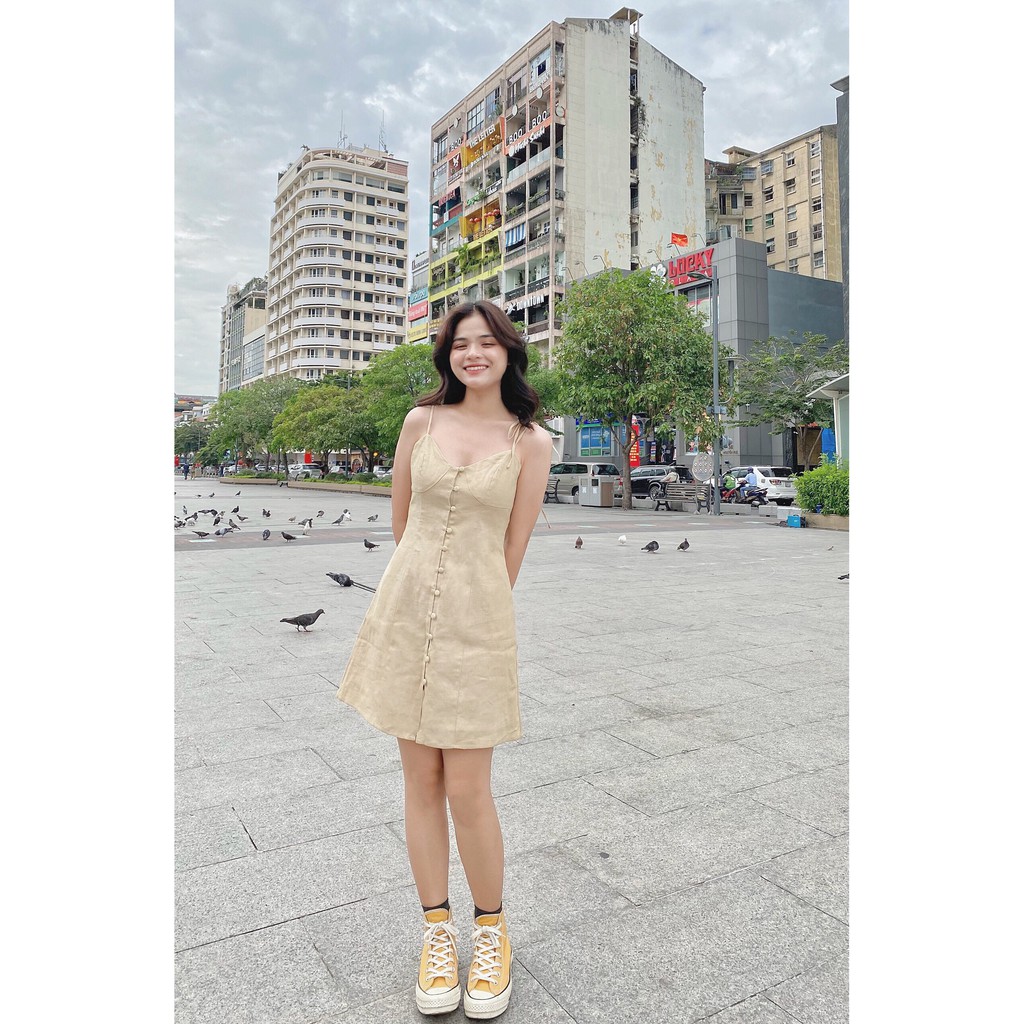Đầm hai dây nút bọc CAMILA DRESS | BigBuy360 - bigbuy360.vn