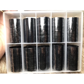 Foil dán móng ren đen ( cần kết hợp với gel foil hoặc keo foil )