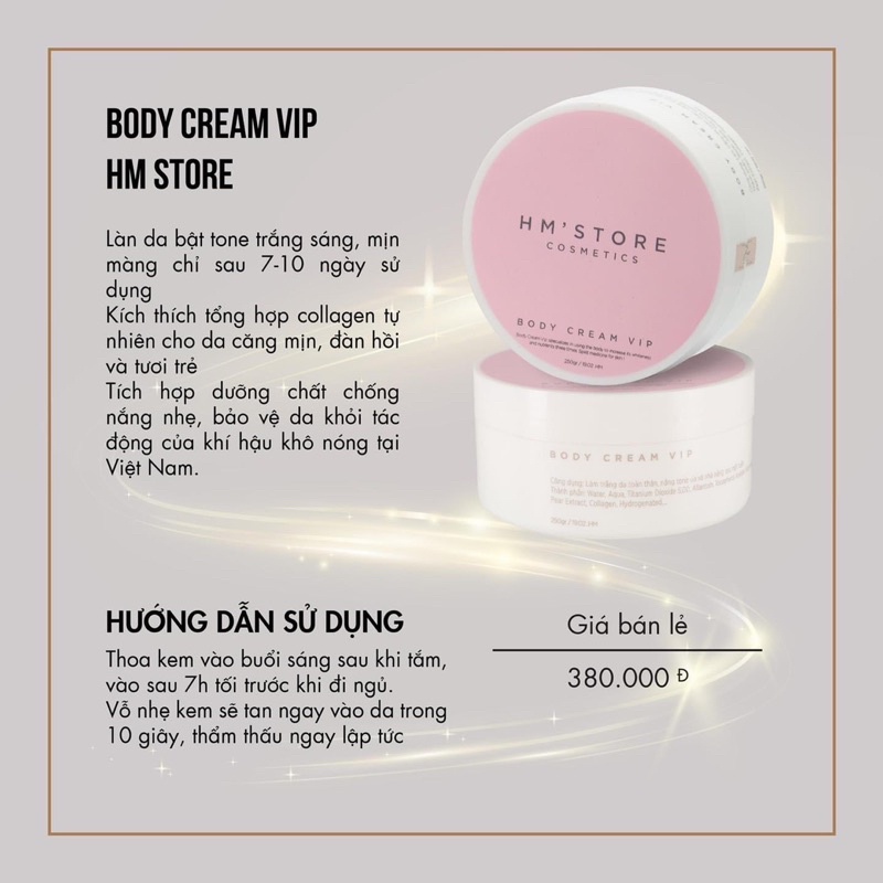 Kem Body Vip Hm Store - Mẫu Mới 2023