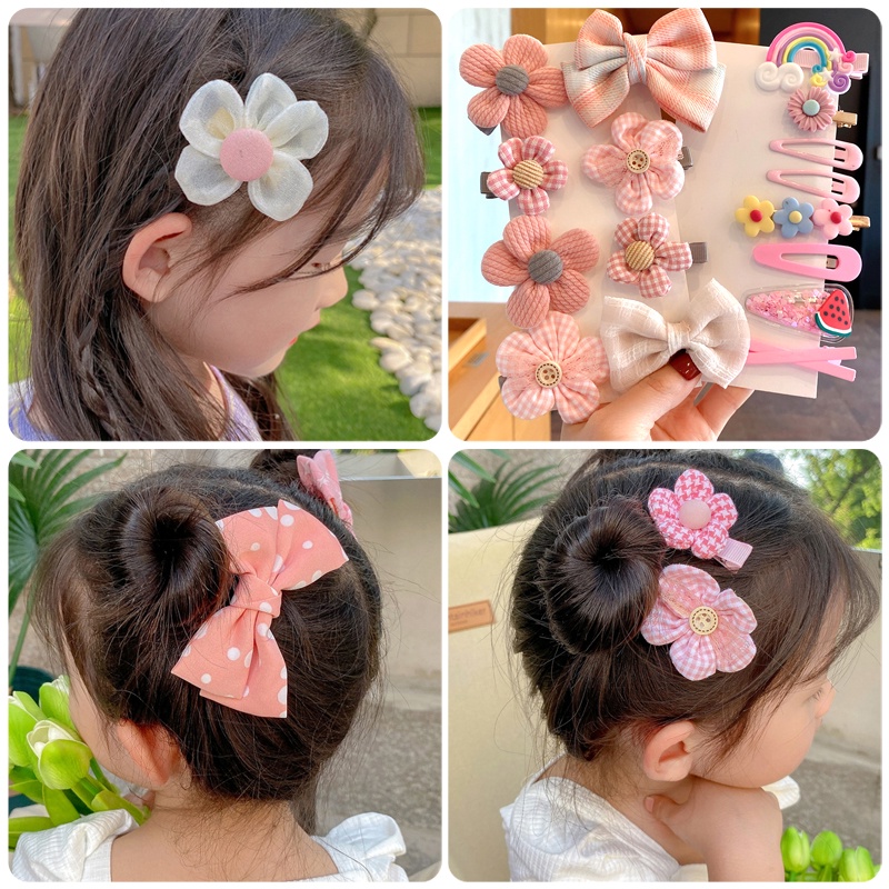 Set 8 Kẹp Tóc Nơ Thời Trang Hàn Quốc Cho Bé Gái