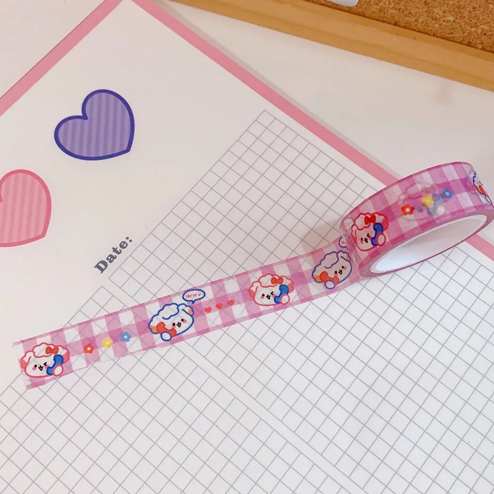 Băng dính washi tape họa tiết xinh xắn dùng trong trang trí sổ tay