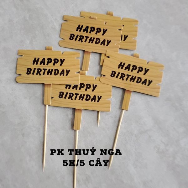 SET 5 BẢNG GỖ HPBD TRANG TRÍ BÁNH KEM