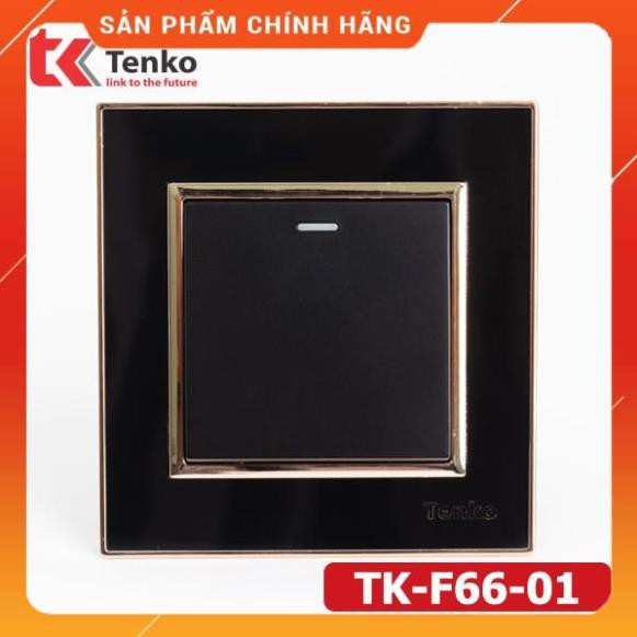 [ Chính Hãng ] Công Tắc Âm Tường Đen Viền Vàng Có Đảo Chiều Chính Hãng Tenko TK-F66-01