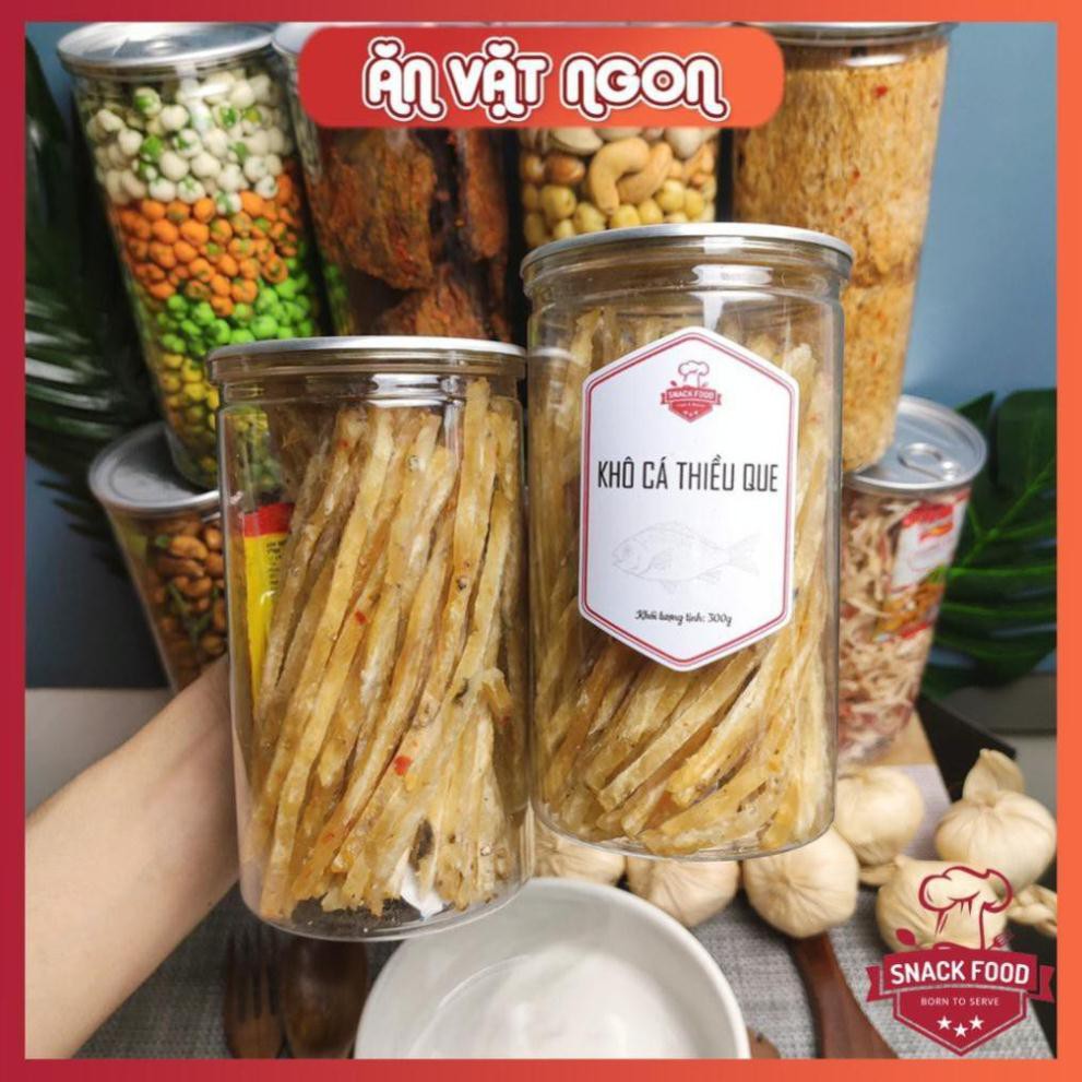 250gr Khô cá thiều cắt sợi que tầm gia vị ăn liền, hủ pet, loại ngon, Đồ ăn vặt Snack Food