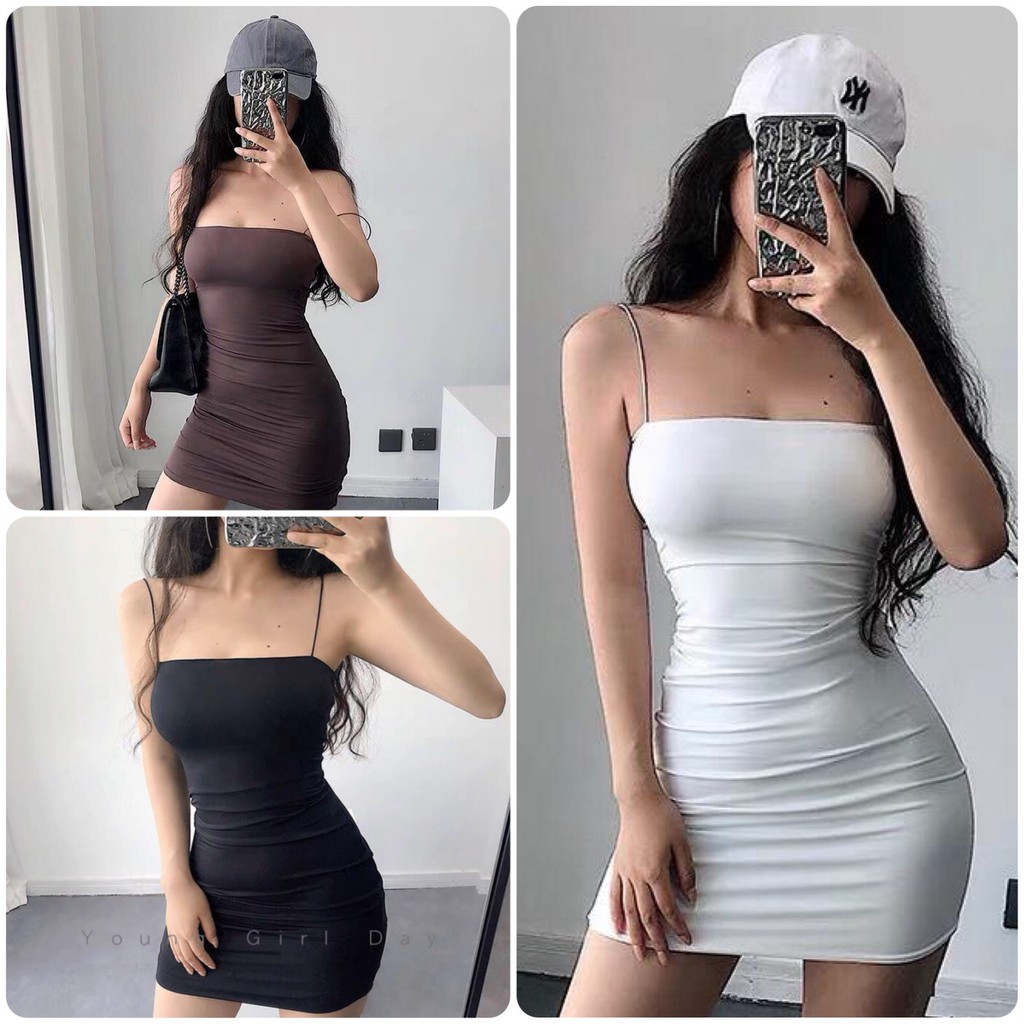 Váy 2 Dây Body 🌸FREESHIP🌸 Giảm 10k nhập mã [ VAY BODY ] 🌸 Đầm 2 dây Hàn Quốc xinh đẹp