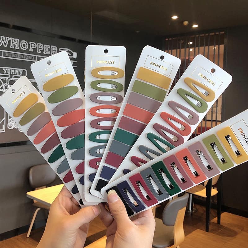 Set 20 Chiếc Kẹp Tóc Mái Trơn Nhiều Màu Sắc Ngọt Ngào