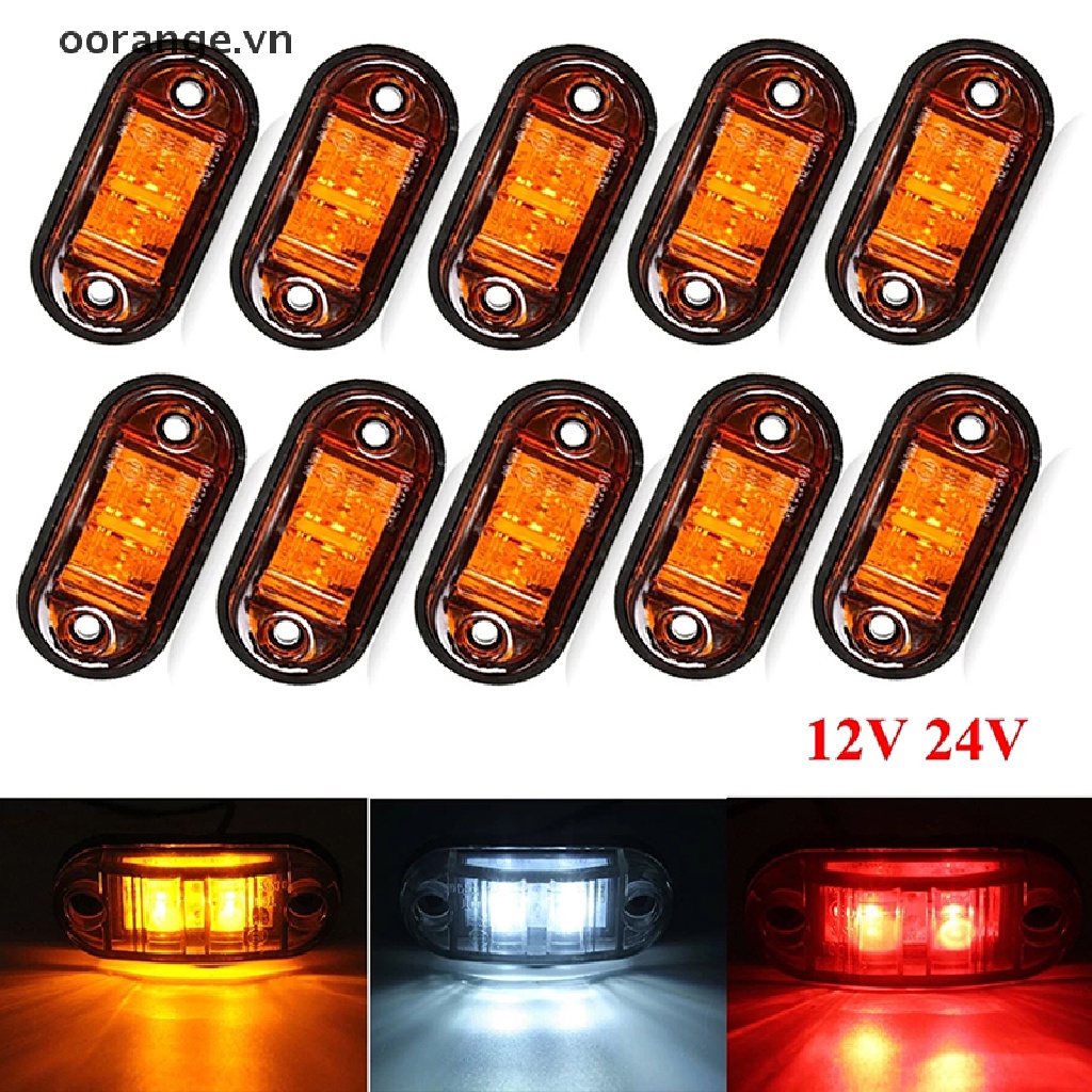 Đèn cảnh báo hình oval 12v 24V gắn hông xe tải chuyên dùng nhiều màu sắc