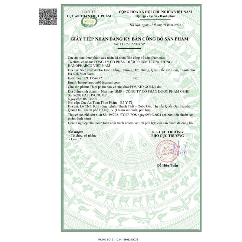 Chất xơ FOS KID GOLD bổ sung FOS, inulin, diếp cá, vitamin B1 giúp hết táo bón cho trẻ