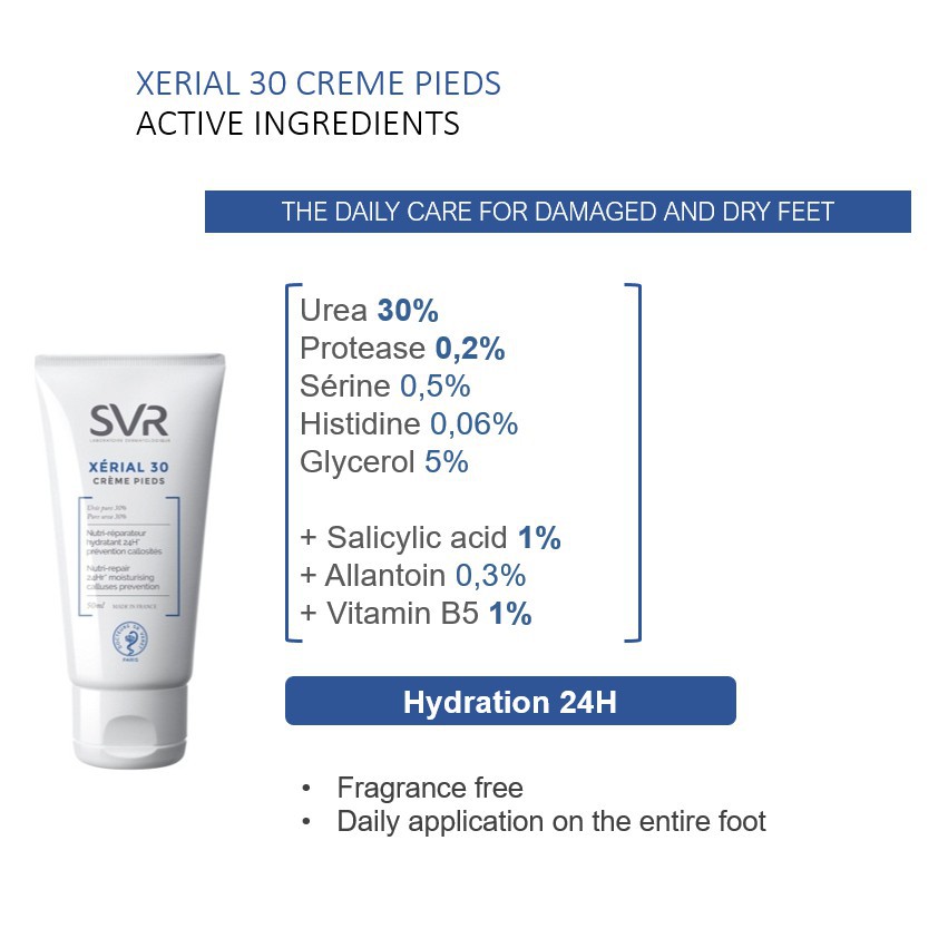 Kem Dưỡng Da Chân Khô Nứt Nẻ SVR Xérial 30 Crème Pieds 50ml