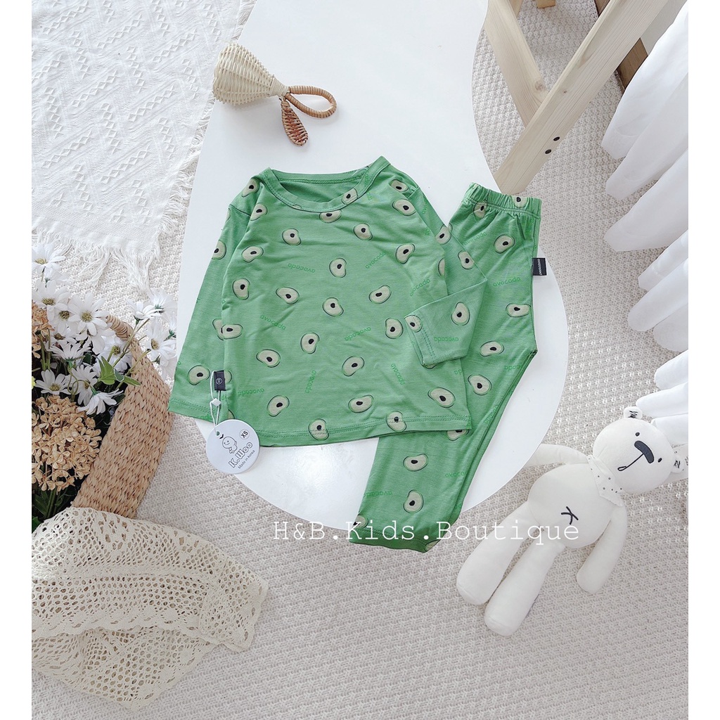 Bộ thun lạnh dài tay mềm mại in hình dễ thương cho bé trai và gái