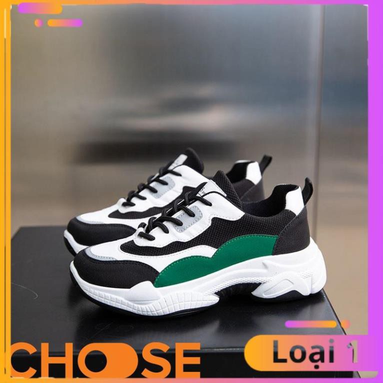 [Bản Mới Nhất] Giày Sneaker Nữ Choose Thể Thao Đế Độn 5cm Họa Tiết Phản Quang Phối Màu Đen Xanh Rêu Đẹp Mắt G29K9 | BigBuy360 - bigbuy360.vn
