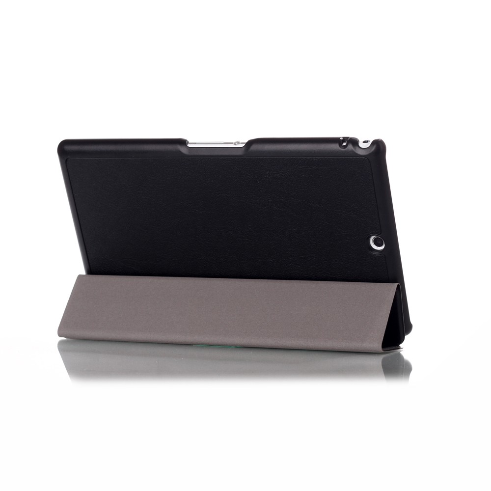 Xperia Z3 Case, 8" Slim Cover + PU Leather Auto Sleep/Wake Tempered glass for 2014 Sony Z3