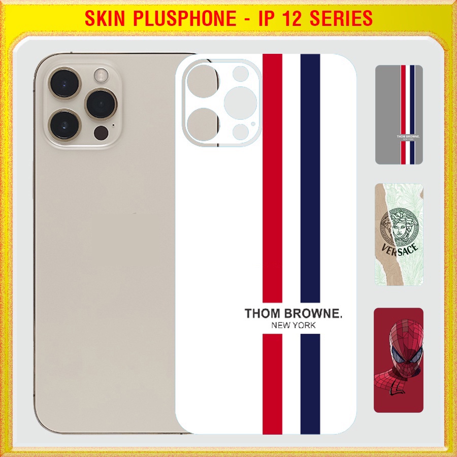 Dán Skin mặt sau cho iPhone 12, 12 Mini, 12 Pro, 12 Pro Max mẫu Thom Browne