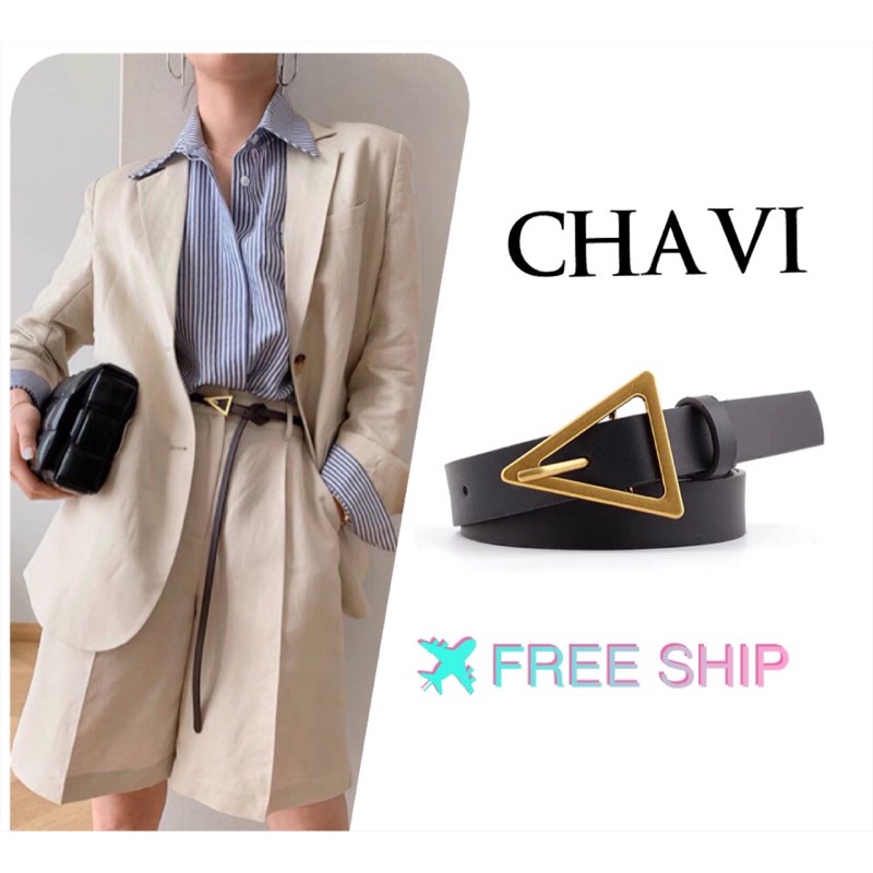 Dây lưng thời trang tam giác vàng sang chảnh phong cách Hàn quốc