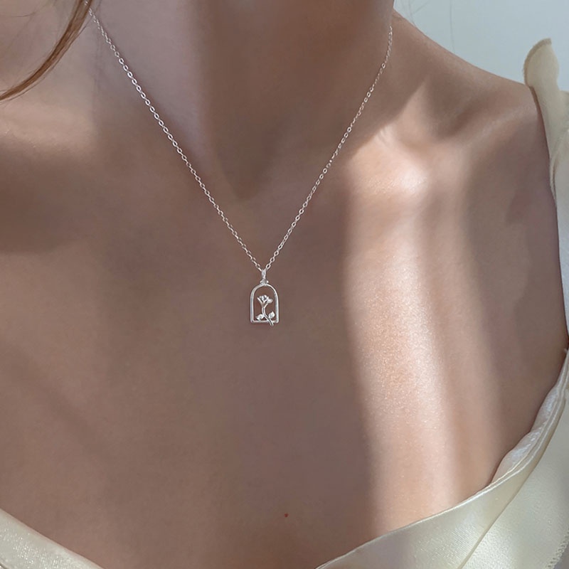 Vòng cổ Mặt Hoa Hồng Thời Trang Cho Nữ