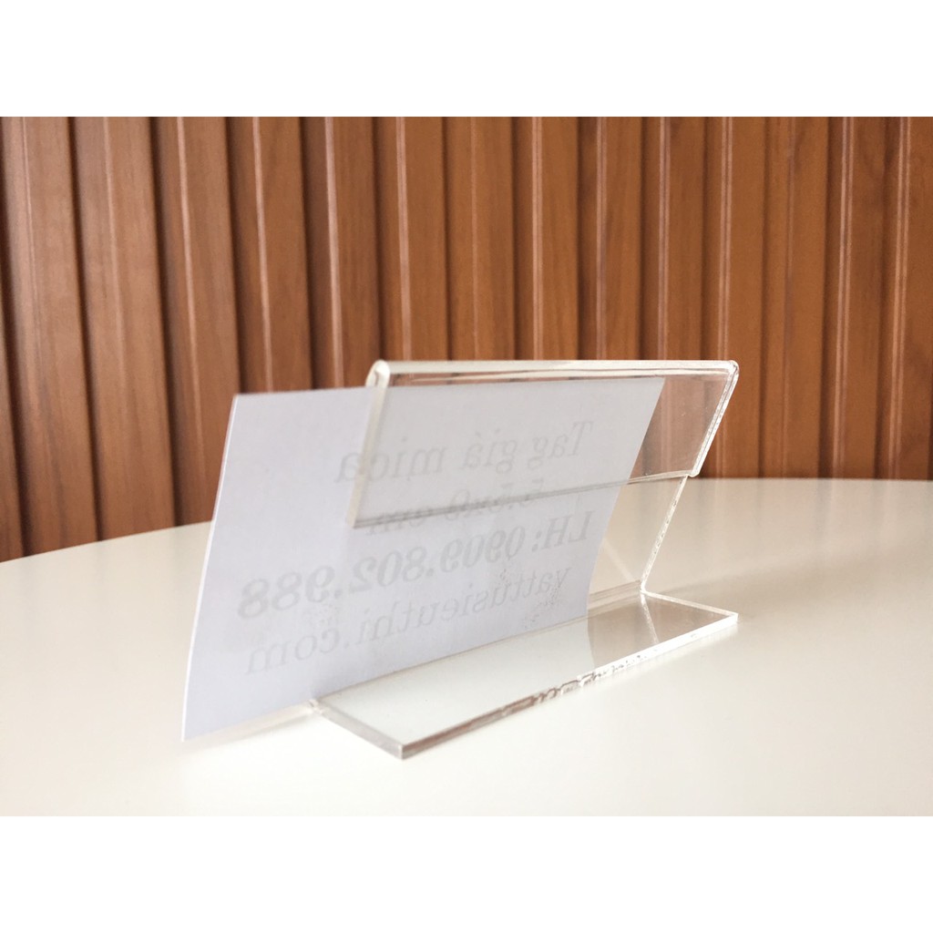 Menu mica nhỏ 5.5x9cm, menu mica mini, tag giá mica