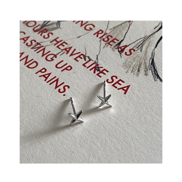 Bông Tai Hình Thánh Giá Ngôi Sao Sáu Cánh Đơn Giản Dễ Phối Đồ Cho Cặp Đôi