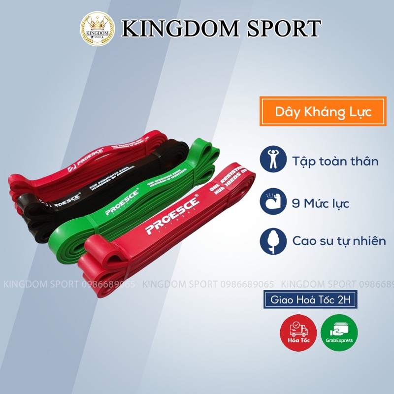 Dây Kháng Lực Powerband, Dây Cao Su Tập Toàn Thân Chính hãng Process KINGDOM SPORT