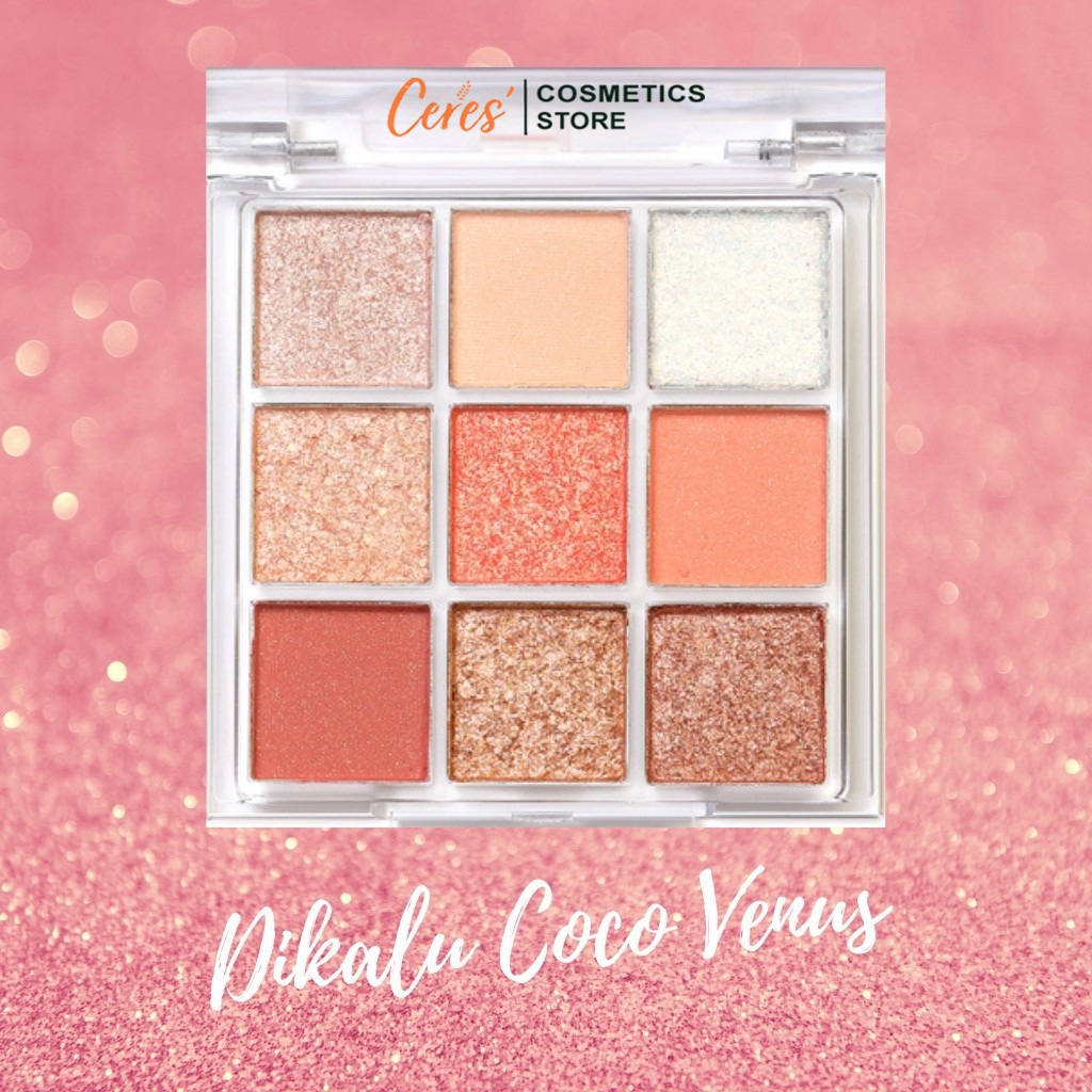 Phấn Mắt Dikalu 💕𝑭𝒓𝒆𝒆𝒔𝒉𝒊𝒑💕 Bảng Mắt Nhũ Coco Venus 9 Ô Vuông Màu Nhũ | BigBuy360 - bigbuy360.vn