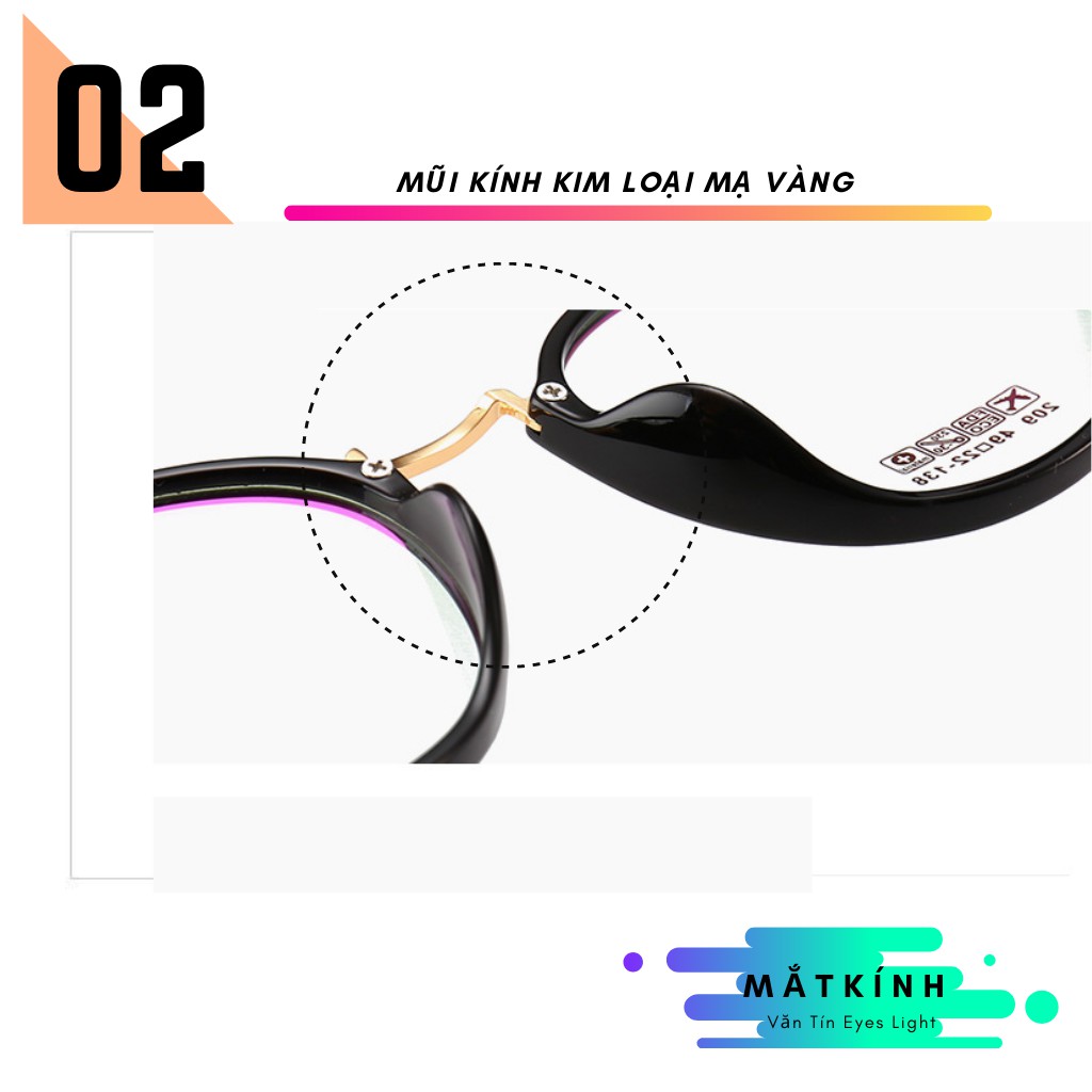Gọng kính cận nam nữ T209 mắt kính tròn càng nhựa dẻo nhiều màu | BigBuy360 - bigbuy360.vn