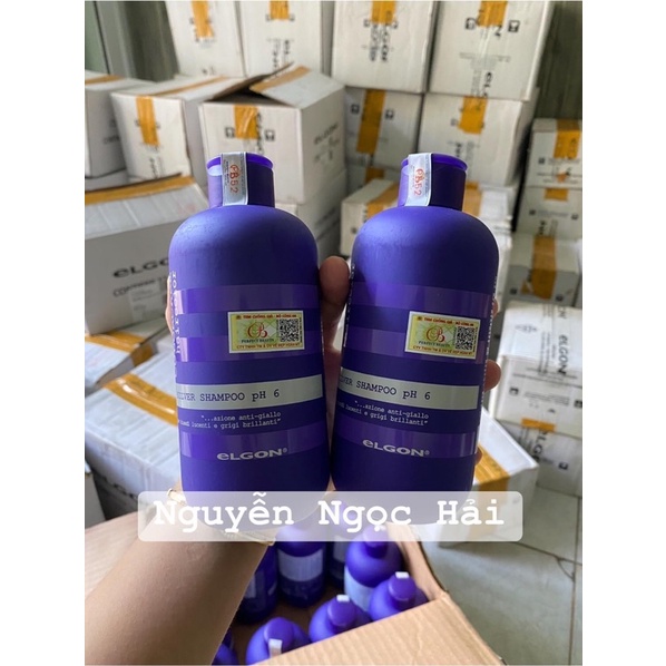 CẶP DẦU GỘI, DẦU XẢ TÍM KHỬ VÀNG ELGON, DẦU GỘI KHỬ VÀNG DÀNH CHO TÓC TẨY, TÓC BẠCH KIM