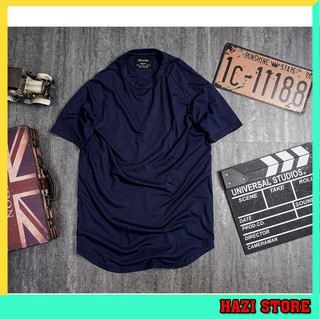 ÁO THUN NAM LONGTEE FORM RỘNG LAI BẦU MÀU  XANH THAN
