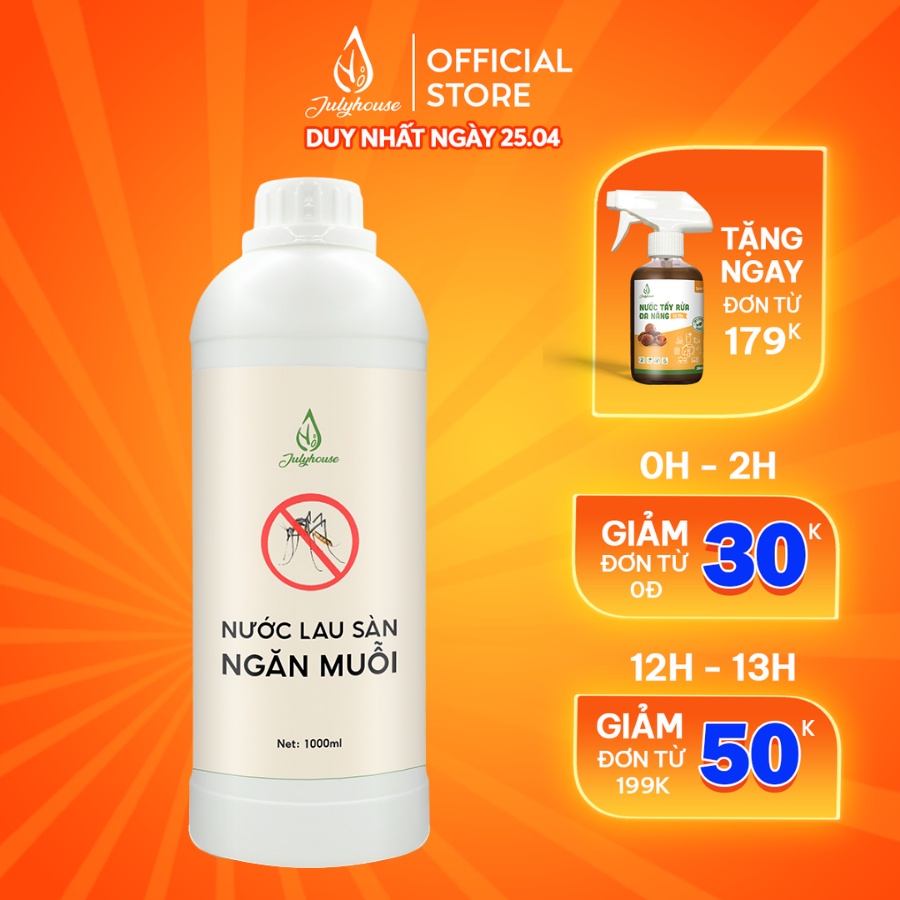 Nước lau sàn nhà đuổi muỗi tinh dầu Sả Chanh 1000ml JULYHOUSE