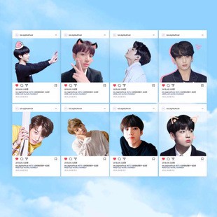 (6 mẫu) Card bts ins Chữ ký bts in hình thần tượng nhóm nhạc quà tặng trang trí xinh xắn