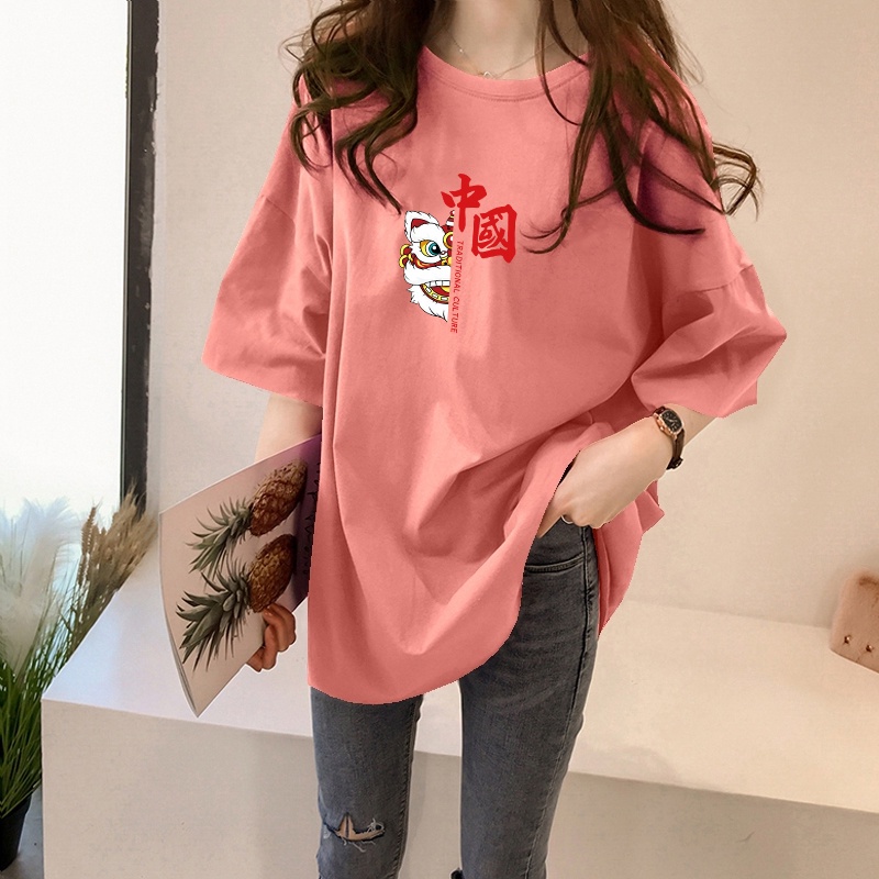 NRVP Áo thun tay ngắn cổ tròn thời trang hè phong cách Trung Hoa 2022 trẻ trung cho nữ