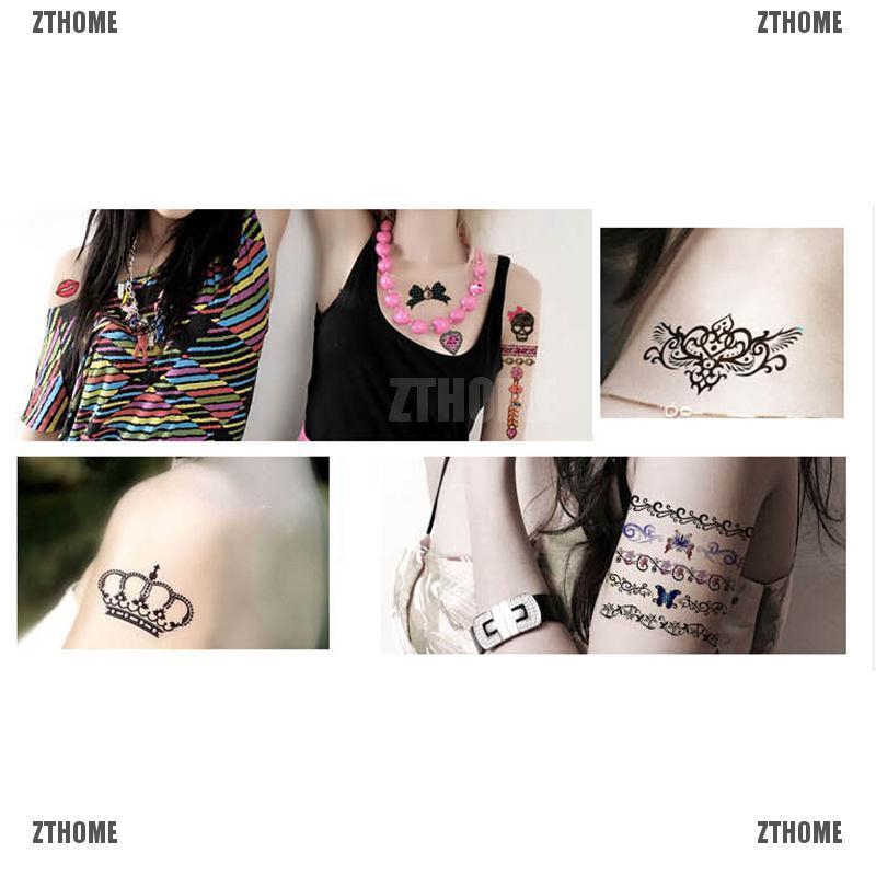Hình Xăm Tạm Thời ZTHOME Hình Vương Miện Đính Kim Cương Giả Chống Nước