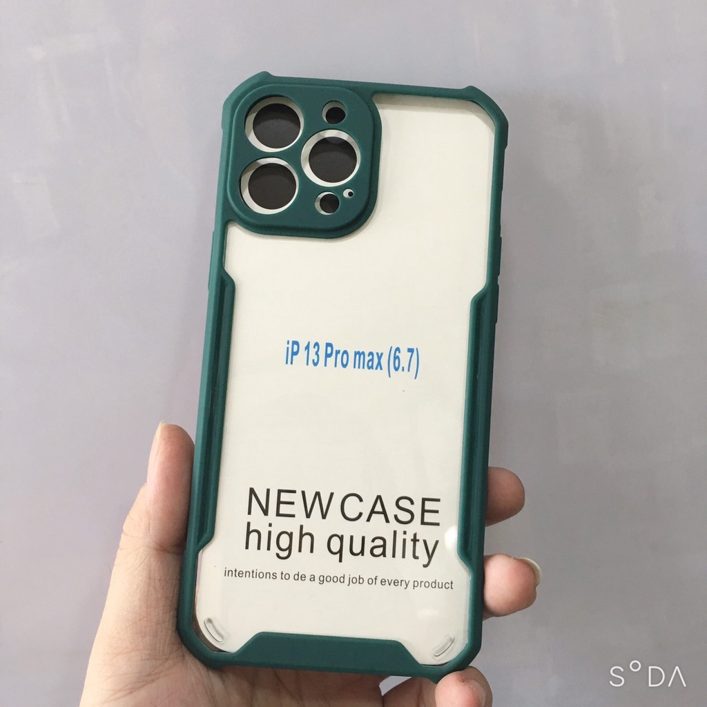 Ốp lưng iPhone 13/ 13Pro/ 13 Pro Max viền màu lưng trong chống sốc, chống ố màu, bảo vệ camera