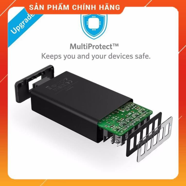 óc củ sạc nhanh 25W 5 cổng USB công nghệ PowerIQ hiệu Anker PowerPort 5 Lite (sạc nhanh Max 2.4A / Port) - Chính hãng
