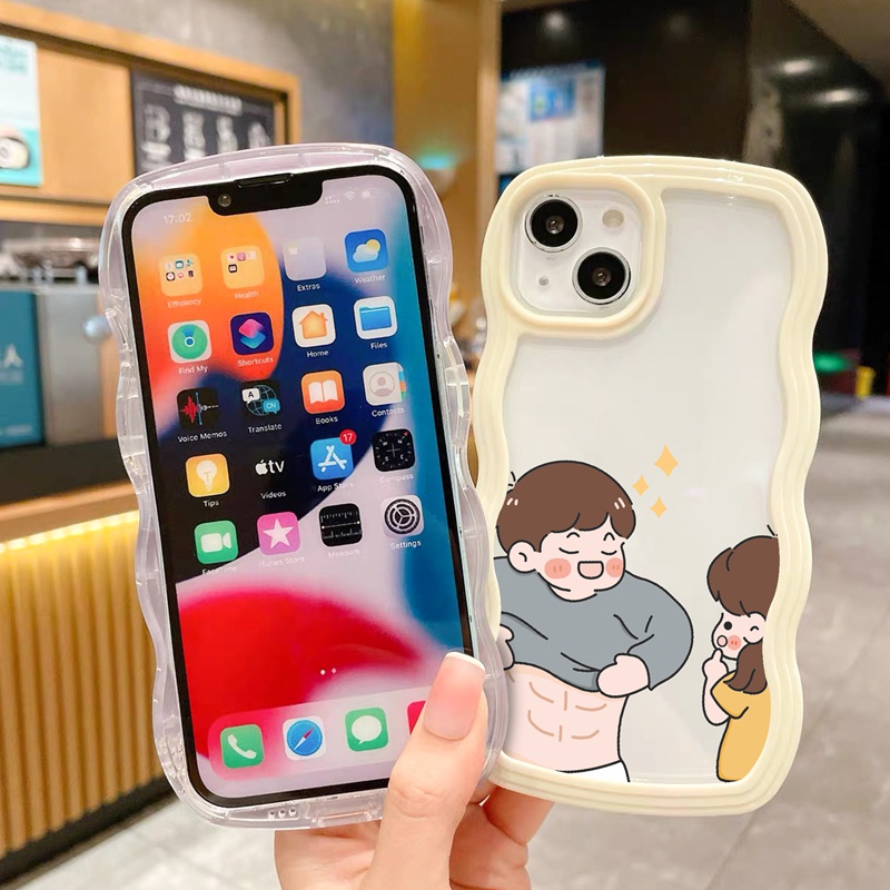 Suntaiho Ốp lưng iphone Ốp điện thoại mềm viền gợn sóng thích hợp cho iPhone 11 Pro 13 12 Pro Max X XS Max XR 7 8 Plus