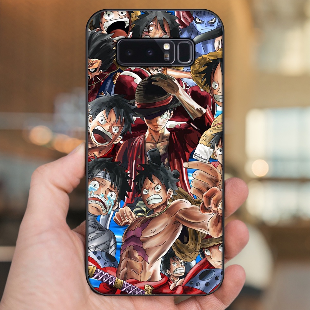 Ốp lưng Samsung Note 8 viền đen in hình Luffy One Piece