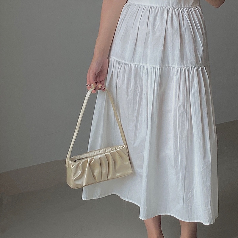 Túi Xách Đeo Vai / Kẹp Nách Màu Trơn Có Khóa Kéo Cho Nữ