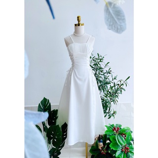 Đầm hai dây đan mắt cáo