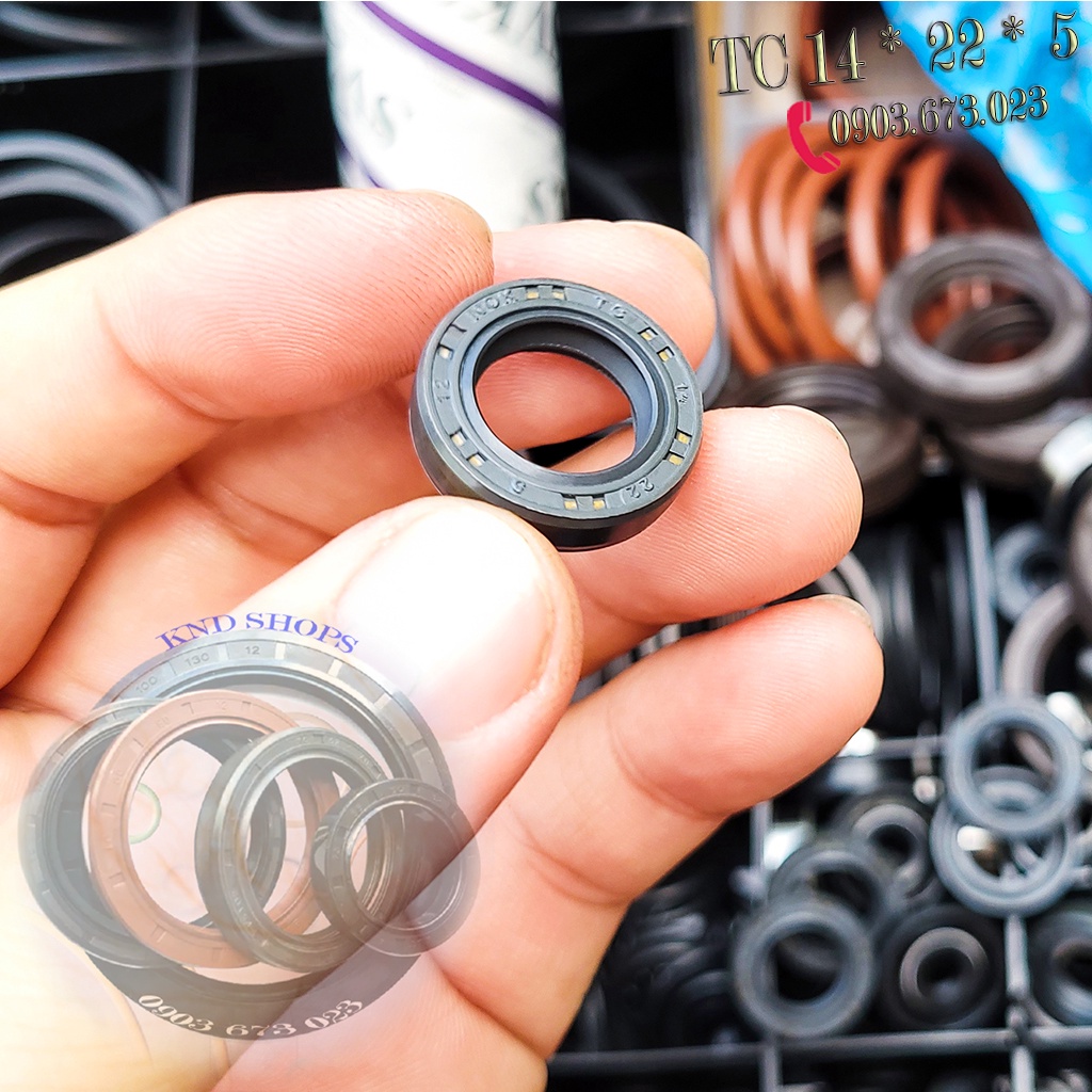 Phốt dầu TC 14*22*5, Phớt chặn nhớt trục chuyên cho phụ tùng máy rửa xe cao áp mimi | KND Shops